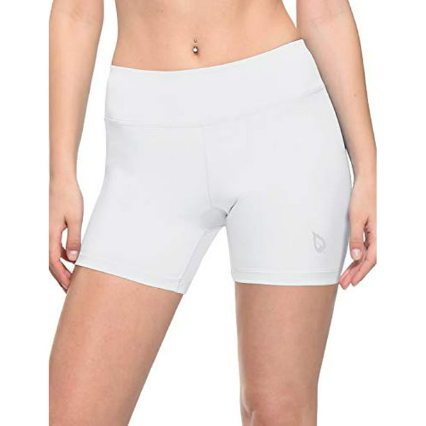 BALEAF Womens 4 Athletic Workout Shorts Compression Volleyball Training Yoga Gym Fitness Back Pocket Grey Size XL 